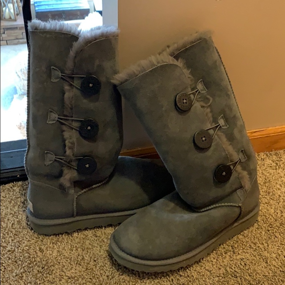 UGG Bailey Button Suede Triplet Boots